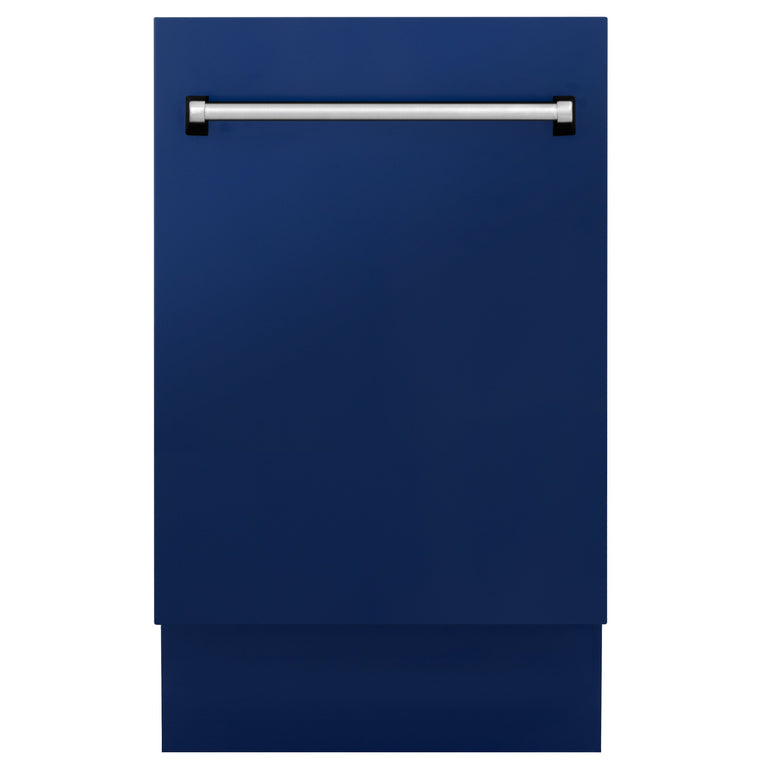 ZLINE 18 in. Top Control Tall Dishwasher in Blue Gloss with 3rd Rack, DWV-BG-18