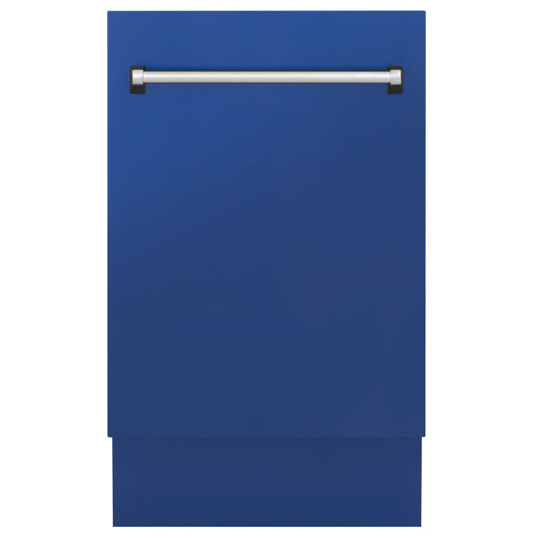 ZLINE 18 in. Top Control Tall Dishwasher in Blue Matte with 3rd Rack, DWV-BM-18