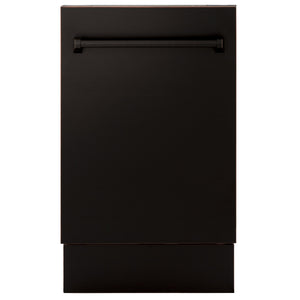 ZLINE 18 in. Top Control Tall Dishwasher in Oil Rubbed Bronze with 3rd Rack, DWV-ORB-18