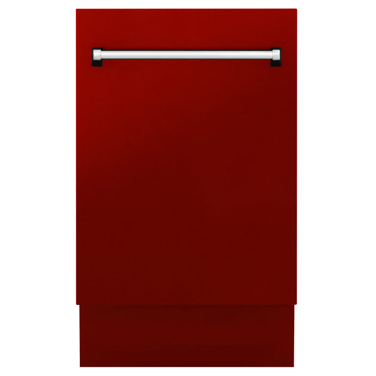 ZLINE 18 in. Top Control Tall Dishwasher in Red Gloss with 3rd Rack, DWV-RG-18