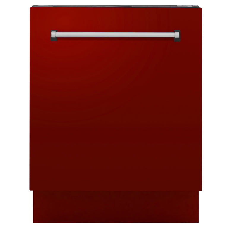 ZLINE 24 in. Top Control Tall Dishwasher in Red Gloss with 3rd Rack, DWV-RG-24