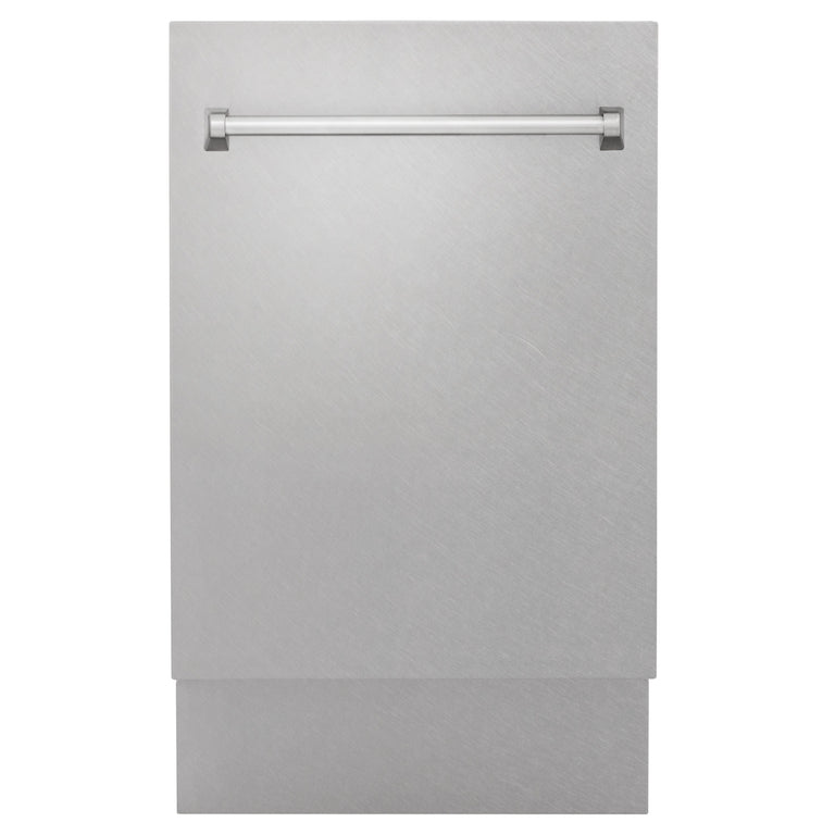 ZLINE 18 in. Top Control Tall Tub Dishwasher in DuraSnow® Stainless Steel and 3rd Rack, DWV-SN-18