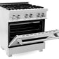 ZLINE Kitchen and Bath 30 in. Professional Gas Burner/Electric Oven in DuraSnow® Stainless, RAS-SN-30