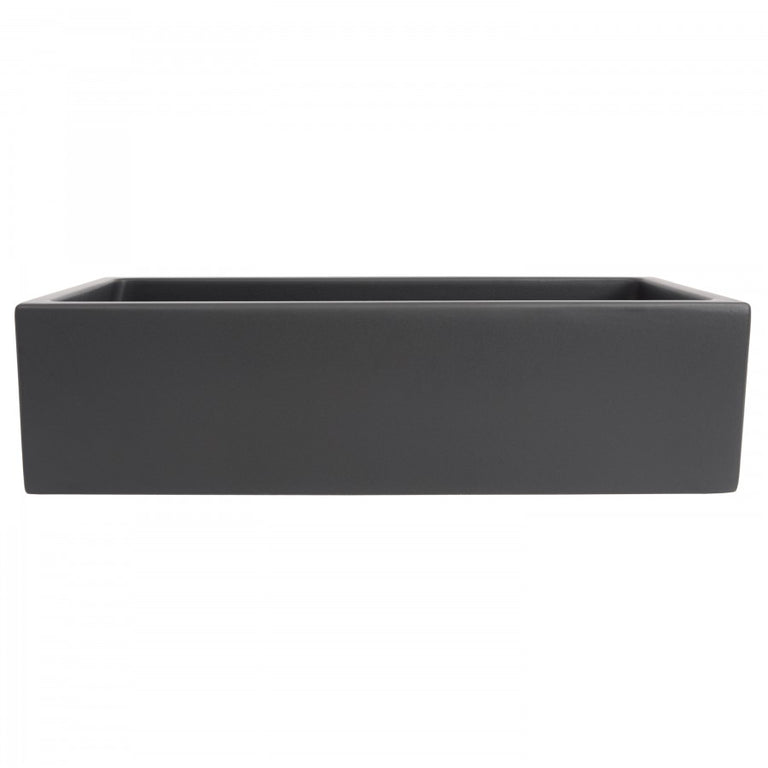 ZLINE 36 in. Venice Farmhouse Apron Front Reversible Single Bowl Fireclay Kitchen Sink with Bottom Grid in Charcoal, FRC5122-CL-36