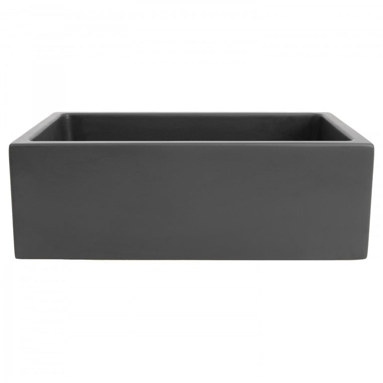 ZLINE 30 in. Venice Farmhouse Apron Front Reversible Single Bowl Fireclay Kitchen Sink with Bottom Grid in Charcoal, FRC5119-CL-30