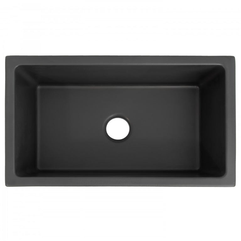 ZLINE 30 in. Venice Farmhouse Apron Front Reversible Single Bowl Fireclay Kitchen Sink with Bottom Grid in Charcoal, FRC5119-CL-30