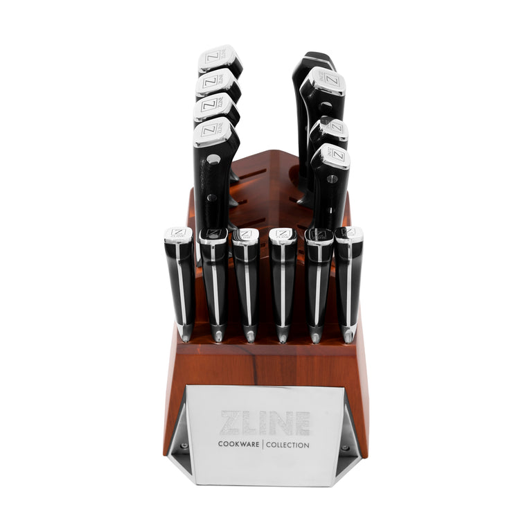 ZLINE 15-Piece Professional German Steel Kitchen Knife Block Set, KSETT-GS-15