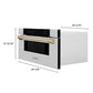 ZLINE Autograph 30 In. 1.2 cu. ft. Built-In Microwave Drawer In Stainless Steel With Gold Accents, MWDZ-30-G