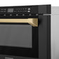 ZLINE Autograph Edition 24" 1.2 cu. ft. Built-in Microwave Drawer in Black Stainless Steel and Champagne Bronze Accents, MWDZ-1-BS-H-CB