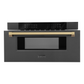 ZLINE Autograph 30 In. 1.2 cu. ft. Built-In Microwave Drawer In Black Stainless Steel with Champagne Bronze Accents, MWDZ-30-BS-CB