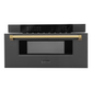 ZLINE Autograph 30 In. 1.2 cu. ft. Built-In Microwave Drawer In Black Stainless Steel with Gold Accents, MWDZ-30-BS-G
