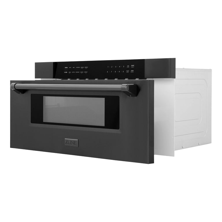 ZLINE 30 Inch 1.2 cu. ft. Built-In Microwave Drawer In Black Stainless Steel, MWD-30-BS