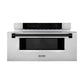 ZLINE Autograph 30 In. 1.2 cu. ft. Built-In Microwave Drawer In Stainless Steel with Matte Black Accents, MWDZ-30-MB