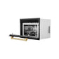 ZLINE Autograph 24" Built-in Convection Microwave Oven in Black Stainless Steel and Champagne Bronze Accents, MWOZ-24-BS-CB