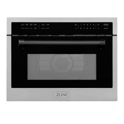 ZLINE Autograph 24" Built-in Convection Microwave Oven in Stainless Steel and Matte Black Accents, MWOZ-24-MB