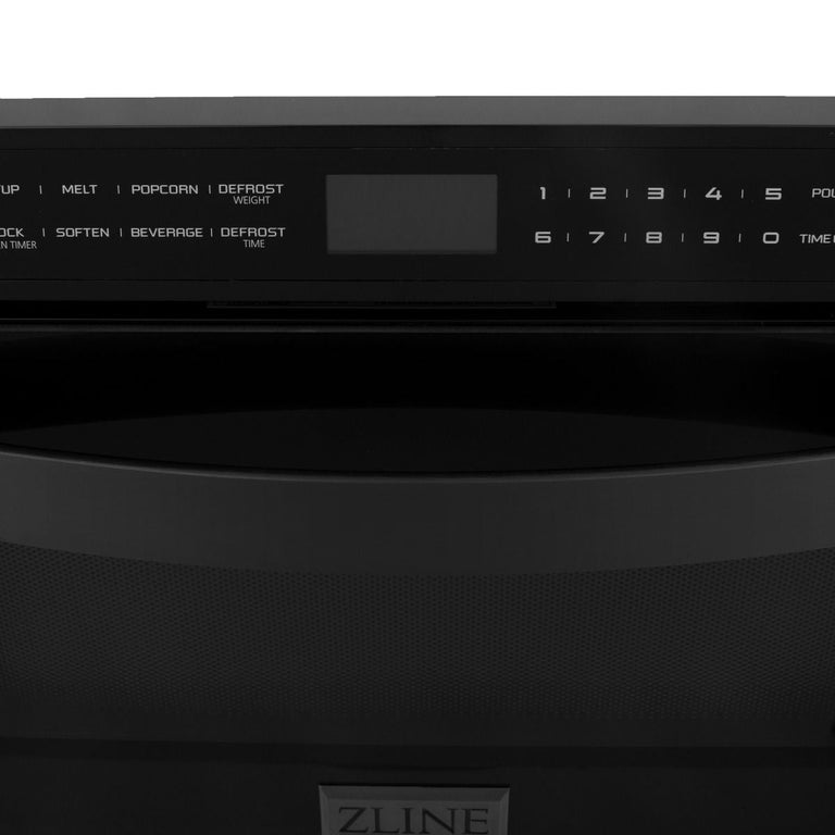 ZLINE Appliance Bundle - 48 in. Dual Fuel Range, Range Hood, Microwave Drawer, Refrigerator in Black Stainless, Bundle-4KPR-RABRH48-MW