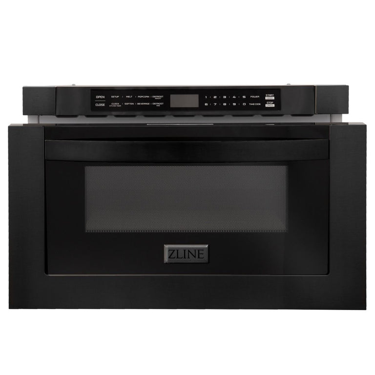 ZLINE 30 in. Kitchen Appliance Package with Black Stainless Steel Dual Fuel Range, Convertible Vent Range Hood and Microwave Drawer, 3KP-RABRH30-MW