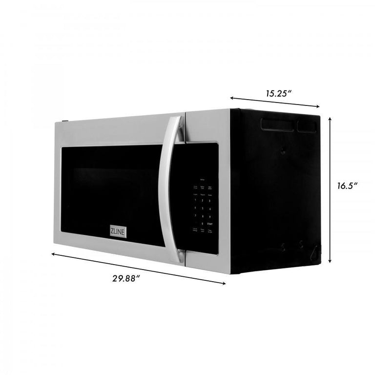 ZLINE 30 in. Kitchen Appliance Package with Stainless Steel Dual Fuel Range, Modern Over The Range Microwave and Dishwasher, 3KP-RAOTR30-DW