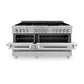 ZLINE 60 in. Professional Gas Burner and 7.6 cu. ft. Electric Oven in DuraSnow® Stainless, RAS-SN-60