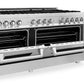 ZLINE 60 in. Professional Gas Burner with Brass Burners, 7.6 cu. ft. Electric Oven in Stainless Steel, RA-BR-60