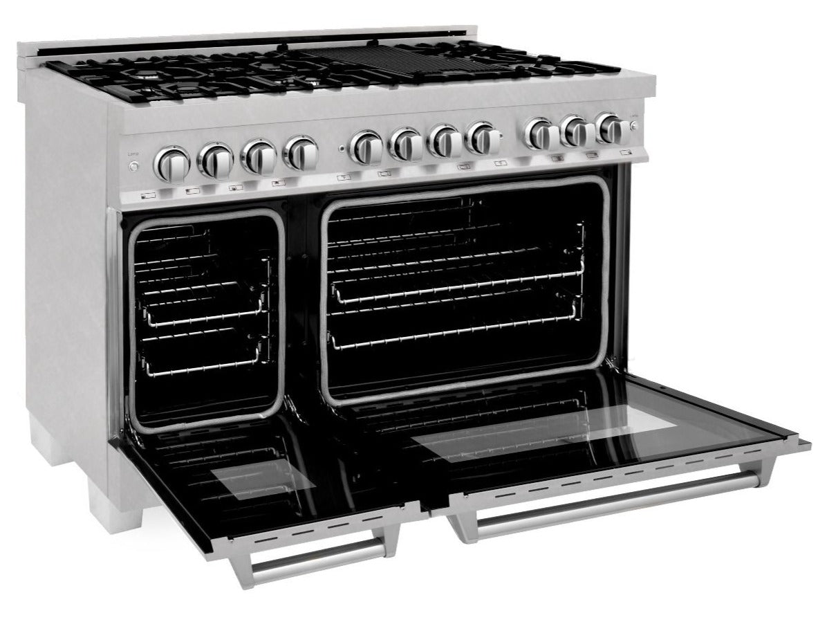 ZLINE 48 in. Professional Dual Fuel Range in Snow Stainless, RAS-SN-48