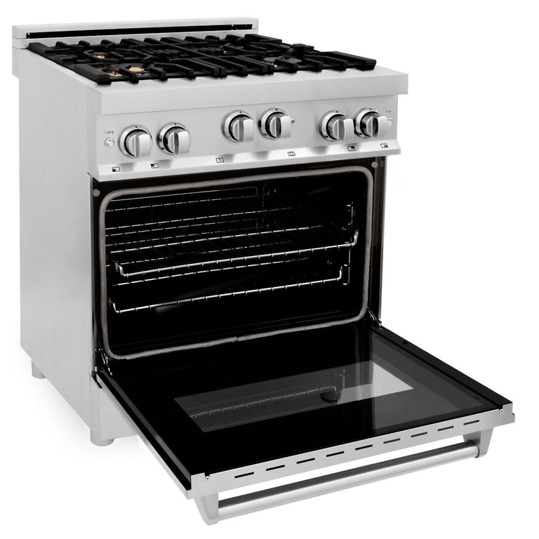 ZLINE 30 in. Professional Gas Burner/Gas Oven Stainless Steel Range with Brass Burners, RG-BR-30