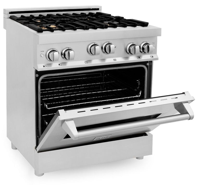 ZLINE 30 in. Professional Gas Burner/Gas Oven Stainless Steel Range with Brass Burners, RG-BR-30