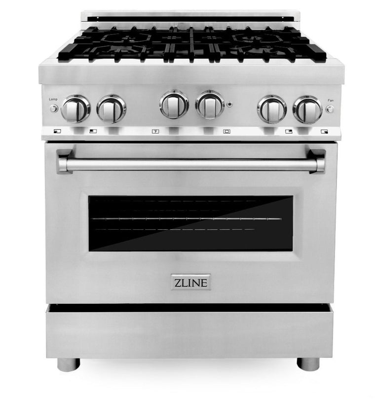 ZLINE Appliances Set – ZLINE 30 Range Package – Includes ZLINE 30 Range All Gas, ZLINE 30 Range Hood, ZLINE Microwave Drawer, ZLINE Dishwasher, AS-RG30-3