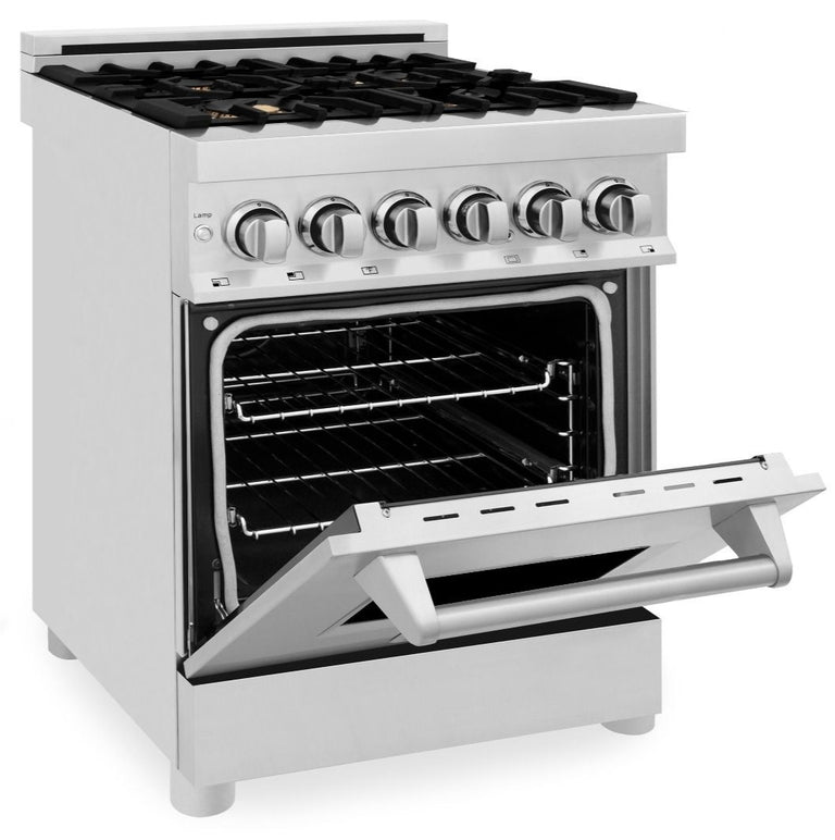 ZLINE 24 in. Professional Gas Burner/Electric Oven Stainless Steel Range with Brass Burners, RA-BR-24
