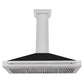 ZLINE 48 Inch DuraSnow® Stainless Steel Range Hood with Black Matte Shell and Stainless Steel Handle, KB4SNX-BLM-48