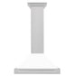 ZLINE 30 Inch DuraSnow® Stainless Steel Range Hood with White Matte Shell and Stainless Steel Handle, KB4SNX-WM-30