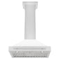 ZLINE 30 Inch Stainless Steel Range Hood with White Matte Shell and Stainless Steel Handle, KB4STX-WM-30