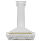 ZLINE 30 Inch Autograph Edition Stainless Steel Range Hood with Gold Handle, KB4STZ-30-G