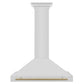 ZLINE 36 Inch Autograph Edition Stainless Steel Range Hood with Champagne Bronze Handle, KB4STZ-36-CB