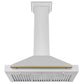 ZLINE 36 Inch Autograph Edition Stainless Steel Range Hood with Champagne Bronze Handle, KB4STZ-36-CB