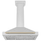 ZLINE 36 Inch Autograph Edition Stainless Steel Range Hood with Gold Handle, KB4STZ-36-G
