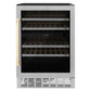 ZLINE 24" Autograph Dual Zone 44-Bottle Wine Cooler in Stainless Steel with Gold Accents, RWVZ-UD-24-G