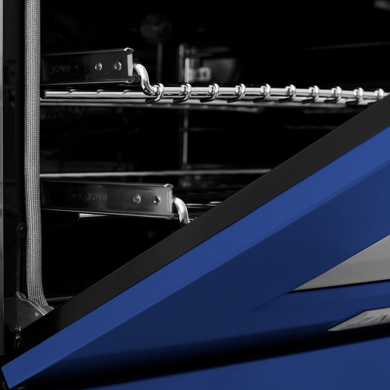 ZLINE 30 in. Professional Gas on Gas Range in DuraSnow® Stainless Steel with Blue Matte Door, RGS-BM-30