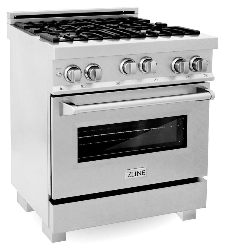 ZLINE 30 in. Professional Gas Burner/Gas Oven in DuraSnow® Stainless, RGS-SN-30