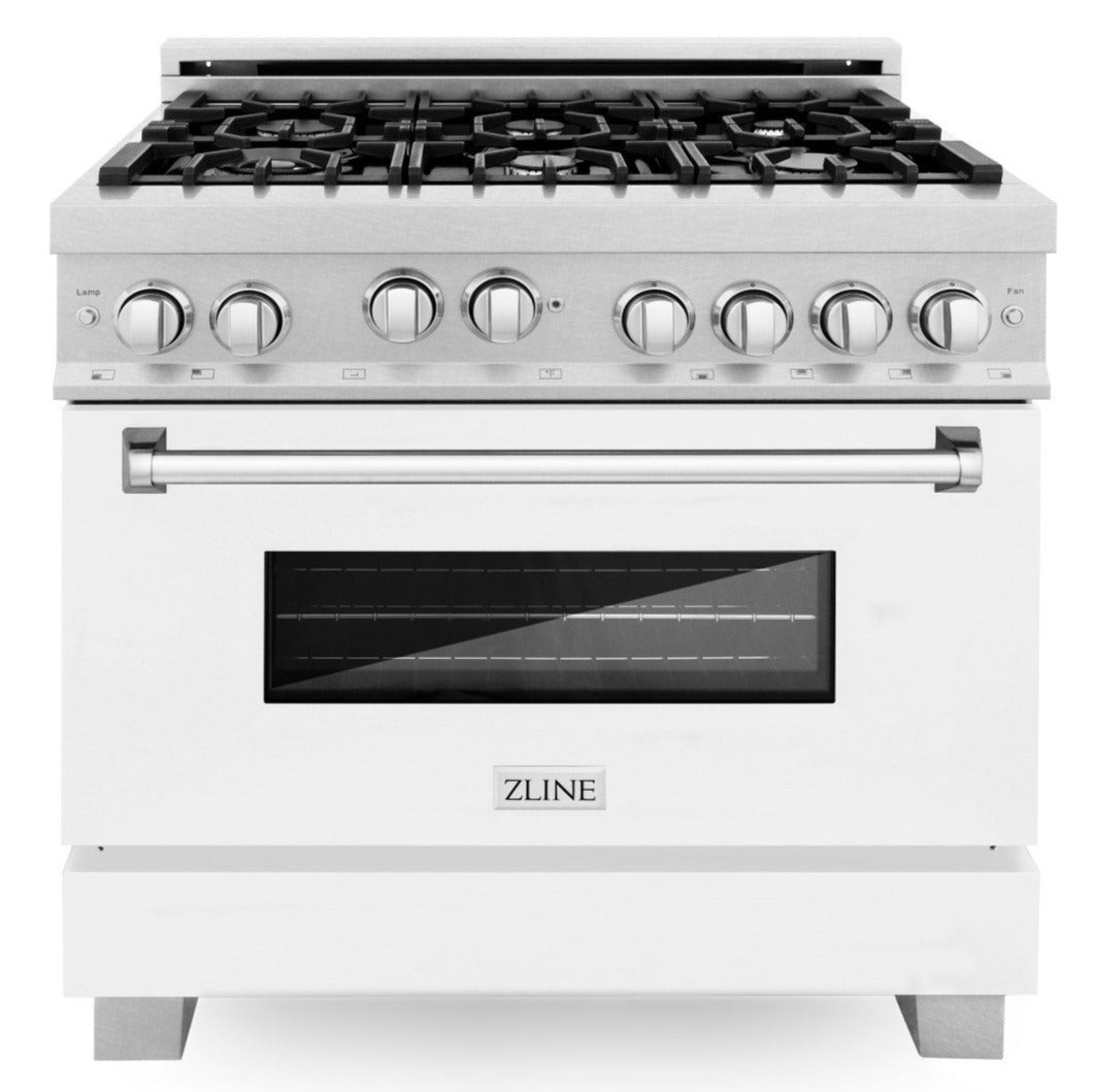 ZLINE 36 in. Professional Gas Range in DuraSnow® Stainless Steel with
