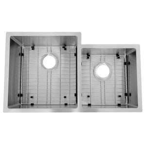 ZLINE 32 in. Jackson Undermount Double Bowl Stainless Steel Kitchen Sink with Bottom Grid, SRDR-32