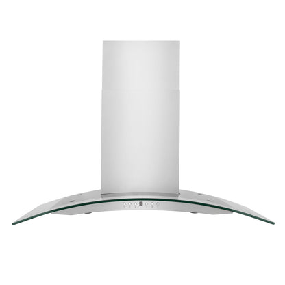 ZLINE 48 in. Convertible Vent Wall Mount Range Hood in Stainless Steel & Glass, KN4-48