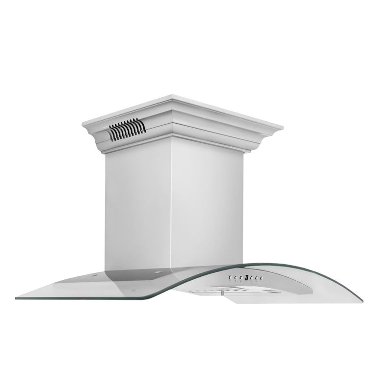 ZLINE 36 in. Wall Mount Range Hood in Stainless Steel with Built-in CrownSound Bluetooth Speakers, KN4CRN-BT-36