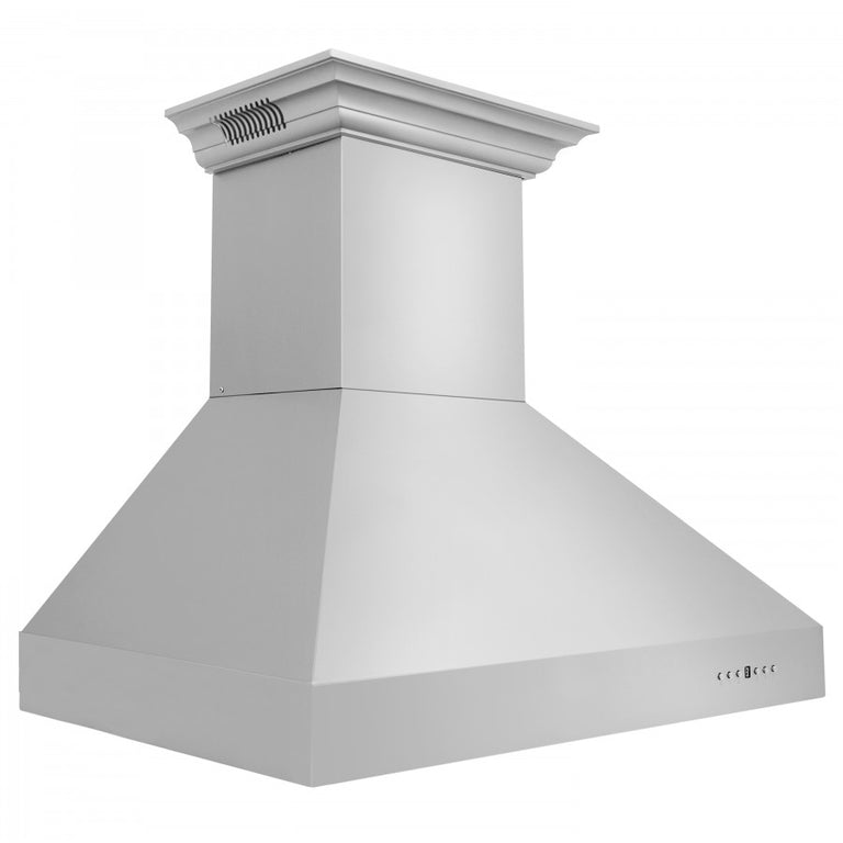 ZLINE 36 in. Stainless Steel Wall Range Hood with Built-in CrownSound® Bluetooth Speakers, 667CRN-BT-36