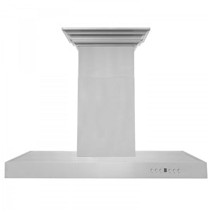 ZLINE 42 in. Stainless Steel Wall Range Hood with Built-in CrownSound® Bluetooth Speakers, KECRN-BT-42
