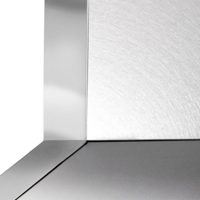 ZLINE 30 in. Designer Series Ducted Wall Mount Range Hood in DuraSnow® Stainless Steel with Mirror Accents, 655MR-30
