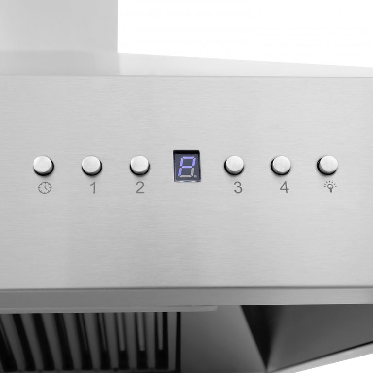 ZLINE 36 in. Stainless Steel Wall Range Hood with Built-in CrownSound® Bluetooth Speakers, 697CRN-BT-36