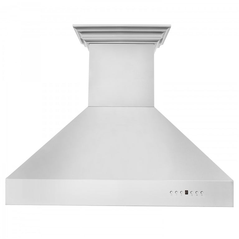 ZLINE 54 in. Stainless Steel Wall Range Hood with Built-in CrownSound® Bluetooth Speakers, 697CRN-BT-54