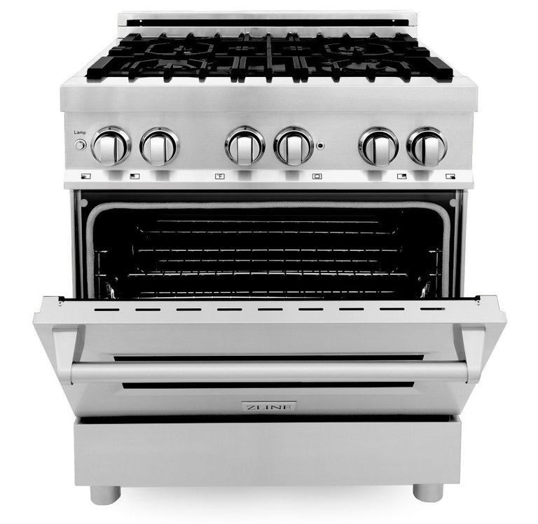 ZLINE Kitchen and Bath 30 in. Professional Gas Burner, Electric Oven Stainless Steel Range, RA30