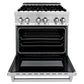 ZLINE Kitchen and Bath 30 in. Professional Gas Burner, Electric Oven Stainless Steel Range, RA30
